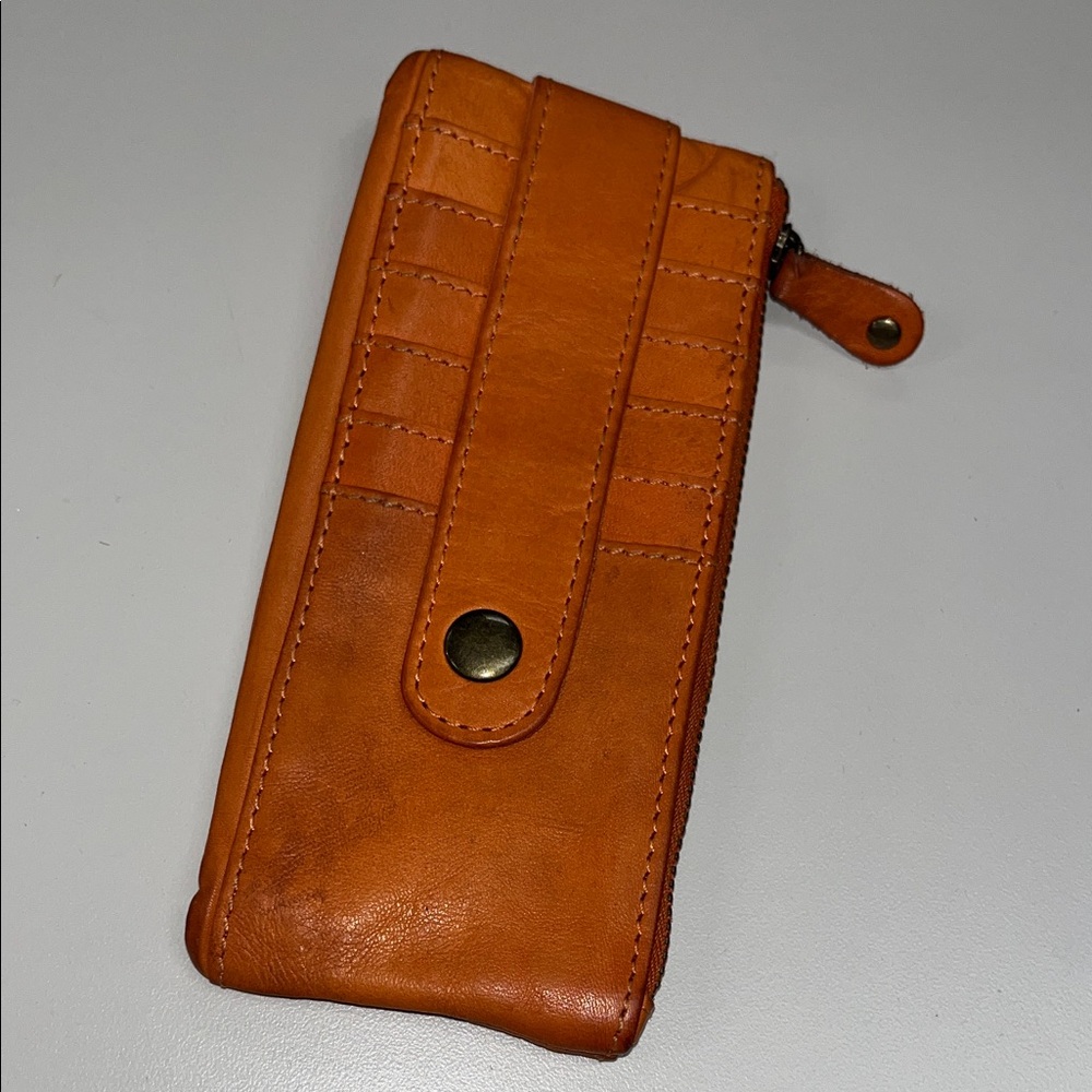 Source Unknown Orange Leather Wallet - image 1